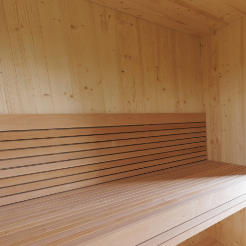 Genevas saunas feature thermoalder sauna seats