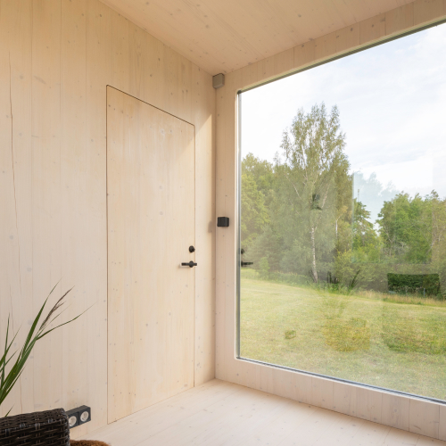 Genevas sauna lounge interior natural wood version